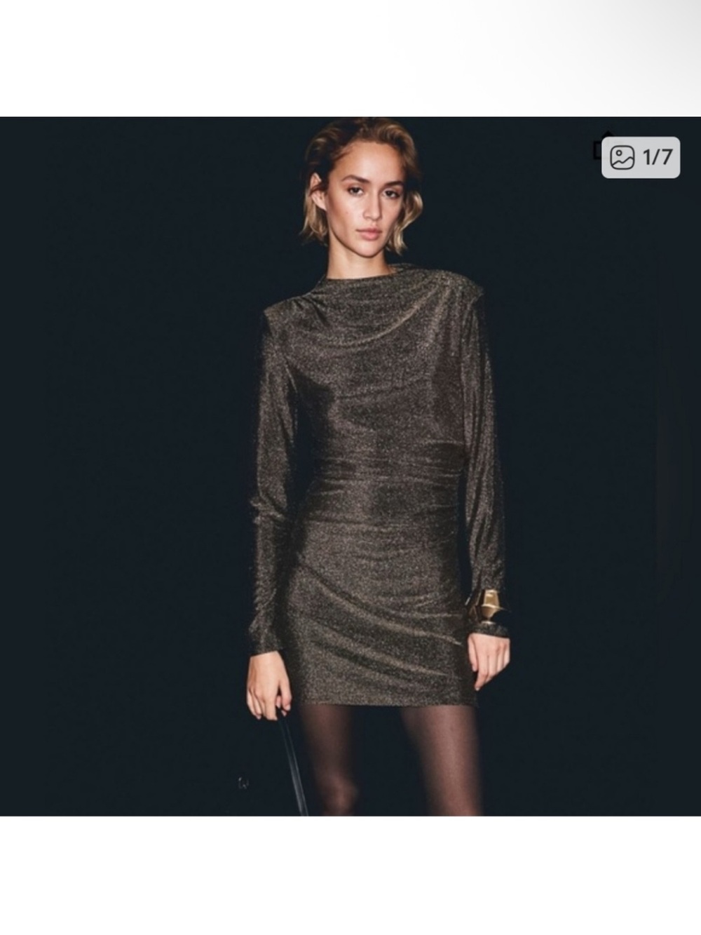 H&M Metallic Bronze Mini Dress